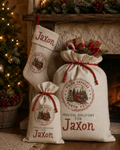 Load image into Gallery viewer, Personalised Polar Express Christmas Stocking & Santa Sack | Custom Name | 4 Print Colours