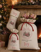 Load image into Gallery viewer, Personalised Polar Express Christmas Stocking & Santa Sack | Custom Name | 4 Print Colours