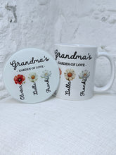 Load image into Gallery viewer, Personalised Birth Flower Garden Of Love Mug & Coaster Set