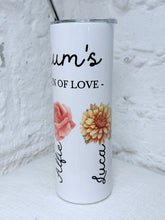 Load image into Gallery viewer, Personalised Birth Flower Garden Of Love Drinks Tumbler