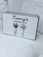 Load image into Gallery viewer, Personalised Birth Flower Garden Of Love Metal Tin