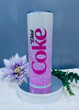 Load image into Gallery viewer, Pink Glitter Diet Coke 20oz Tumbler