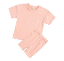 Load image into Gallery viewer, Personalised Children’s Lounge Set | Custom Name T-Shirt & Shorts | Kids Summer Outfit 7 Colours