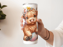 Load image into Gallery viewer, Baby Highland Cow Easter 20oz Tumbler