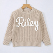 Load image into Gallery viewer, Personalised Baby/Child Knit Sweater - Any Name Embroidered
