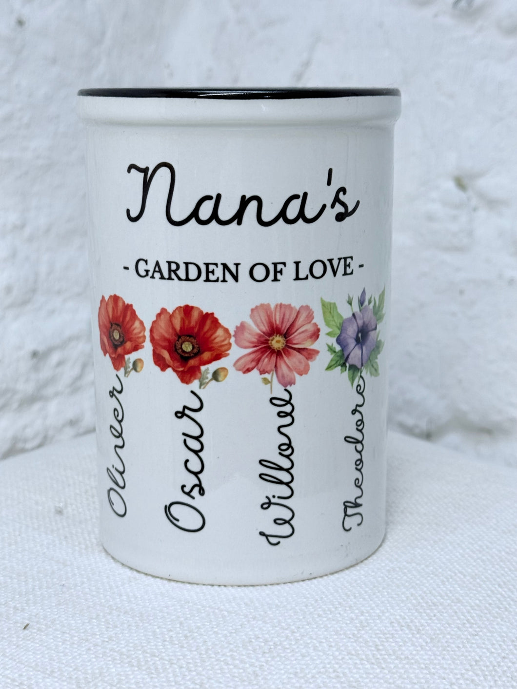 Personalised Birth Flower Garden Of Love Vase