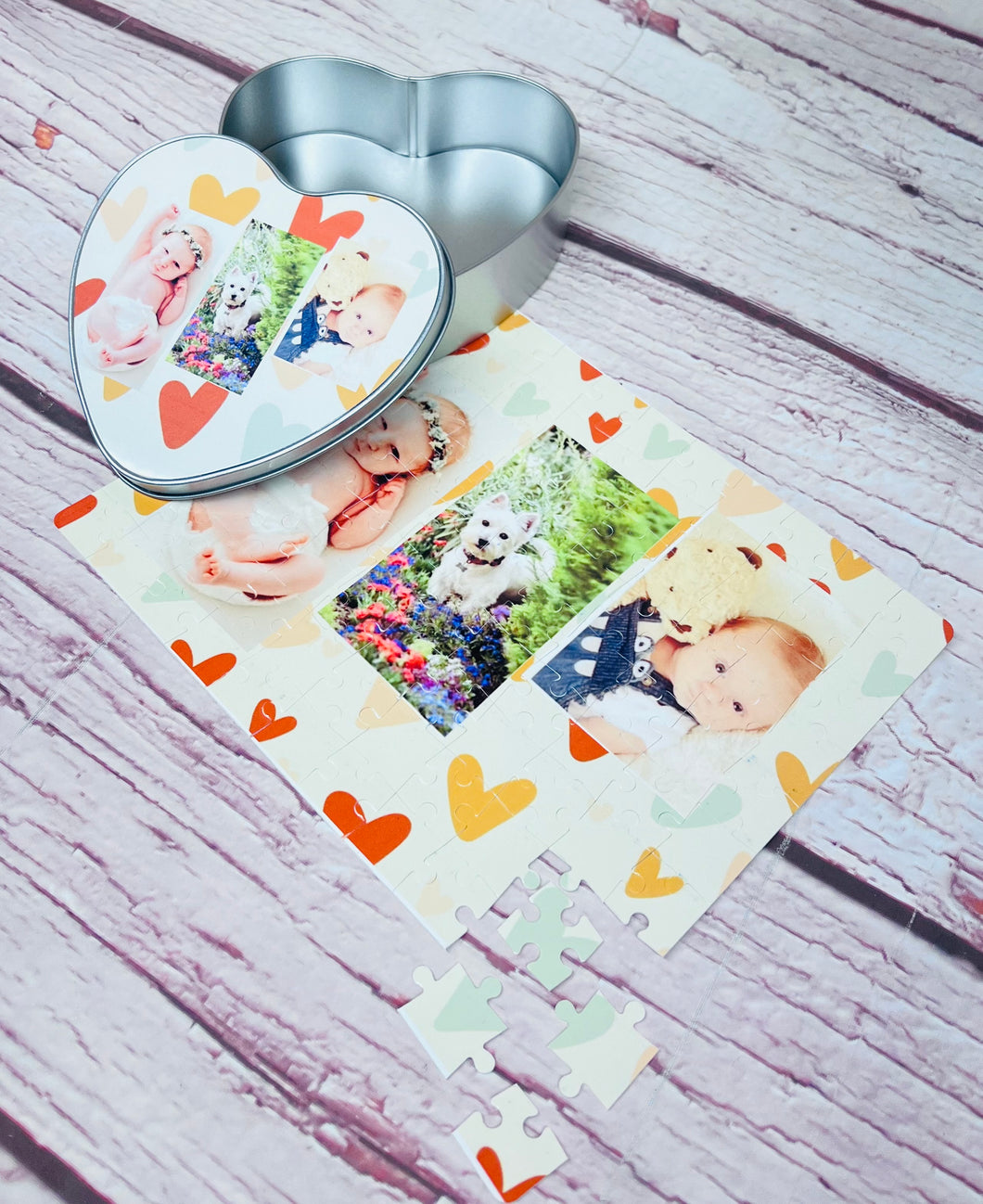 Image Jigsaw Puzzle in Matching Tin