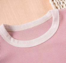 Load image into Gallery viewer, Personalised Ribbed Co Ord Short and T-shirt Set
