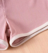 Load image into Gallery viewer, Personalised Ribbed Co Ord Short and T-shirt Set
