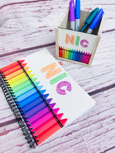 Load image into Gallery viewer, Personalised A5 Notebook and Pencil Holder Gift Set
