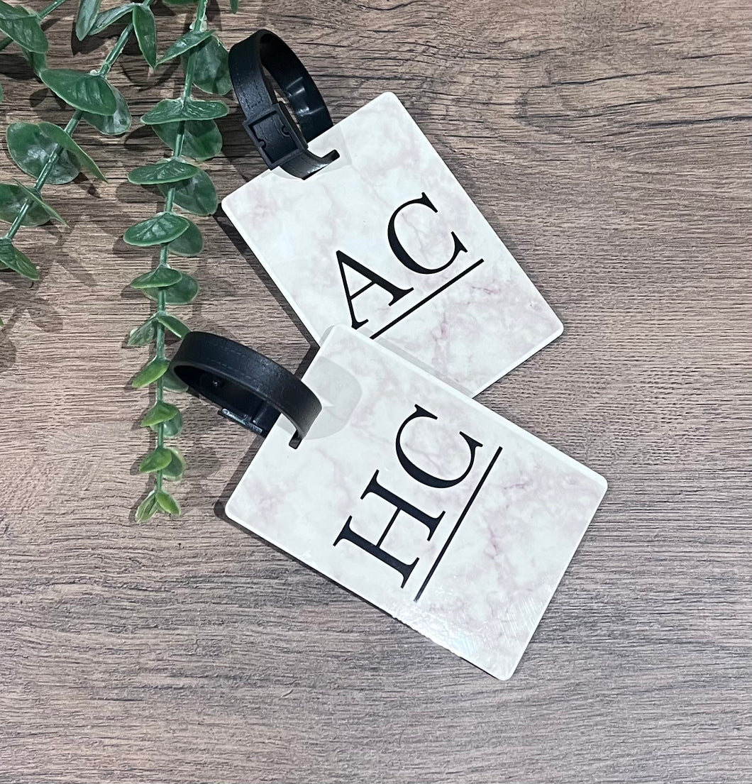 Personalised Marble Effect Luggage Tag