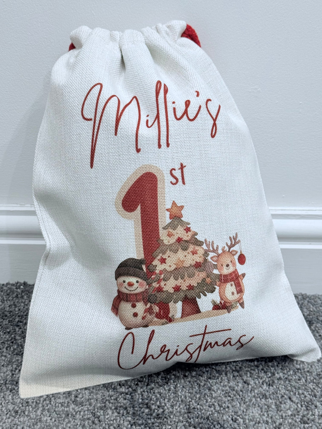 Personalised Linen Christmas Sack - 7 Designs