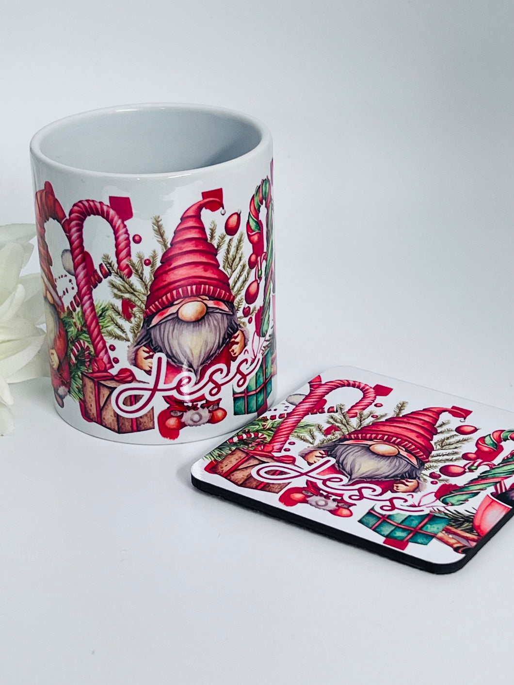 Christmas Gnome Mug & Coaster Set