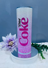 Load image into Gallery viewer, Pink Glitter Diet Coke 20oz Tumbler
