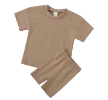 Load image into Gallery viewer, Personalised Children’s Lounge Set | Custom Name T-Shirt &amp; Shorts | Kids Summer Outfit 7 Colours
