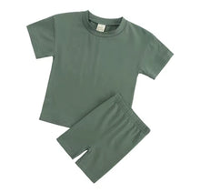 Load image into Gallery viewer, Personalised Children’s Lounge Set | Custom Name T-Shirt &amp; Shorts | Kids Summer Outfit 7 Colours

