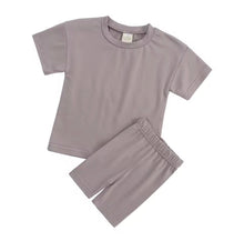 Load image into Gallery viewer, Personalised Children’s Lounge Set | Custom Name T-Shirt &amp; Shorts | Kids Summer Outfit 7 Colours

