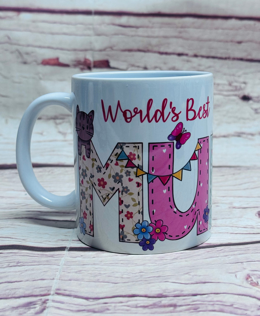 Personalised Floral Letter Mug - Any Relative