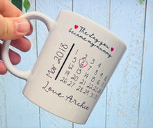 Load image into Gallery viewer, Personalised Mum/Dad Mug with any date added
