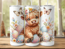 Load image into Gallery viewer, Baby Highland Cow Easter 20oz Tumbler

