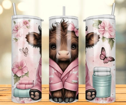 Highland Cow Spa Coffee 20oz Tumbler - Can Be Personalised