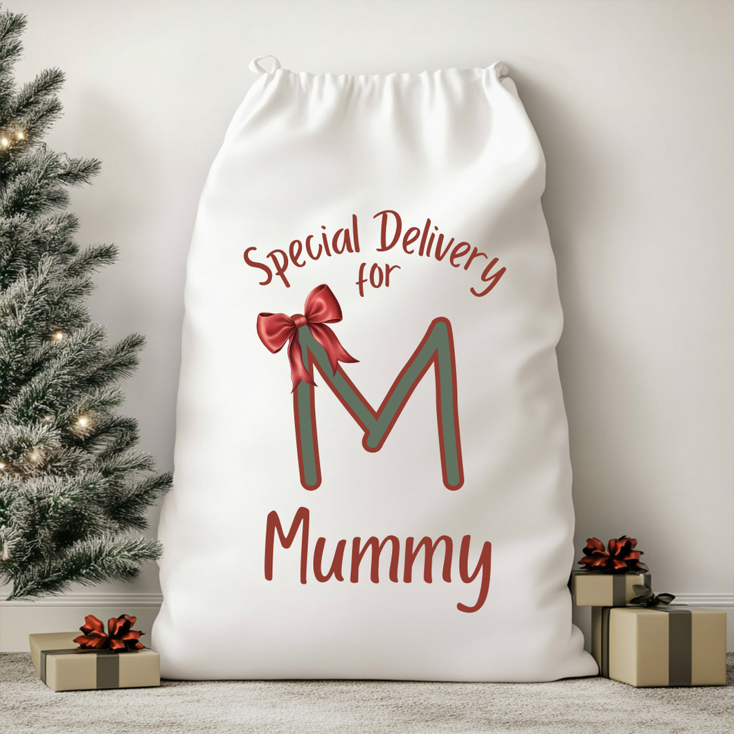 Personalised Bow Christmas Sack