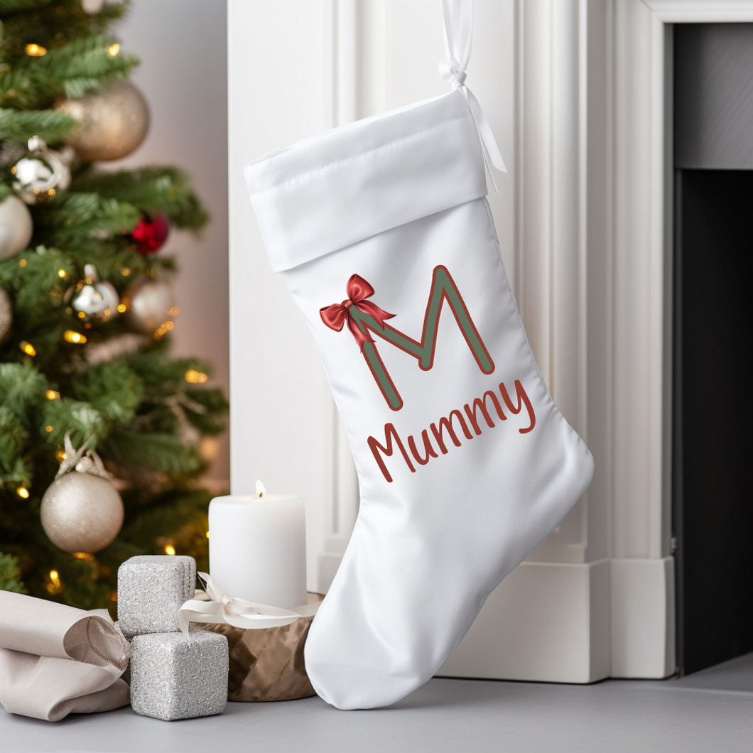 Personalised Bow Christmas Stocking