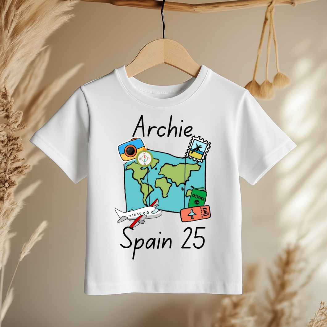 Personalised Travel Holiday Tshirt