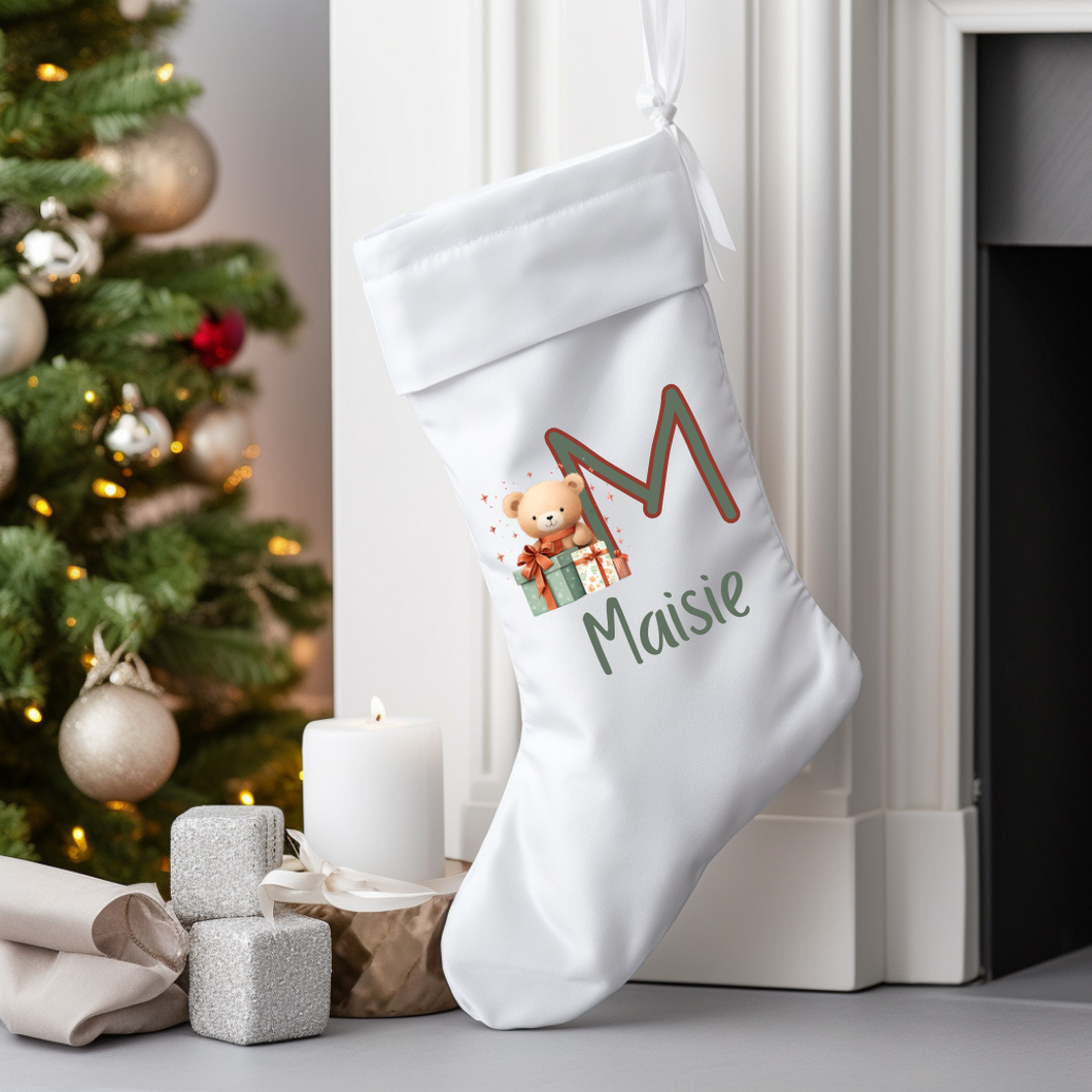 Personalised Teddy Bear Christmas Stocking