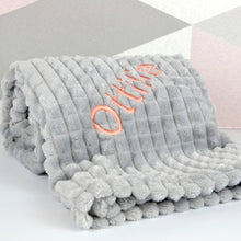 Load image into Gallery viewer, Personalised Baby Grey Embossed Blanket Wrap
