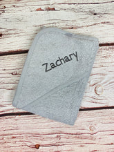 Load image into Gallery viewer, Baby Basic Name Hooded Towel - More Colours Available
