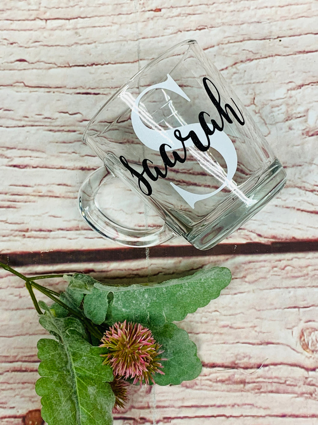 Personalised Monogram Glass Cup
